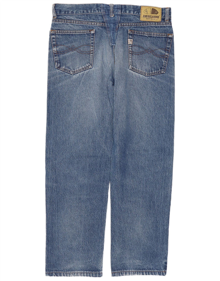 AMERICANINO Vaqueros rectos para hombre W34 L28 Azul