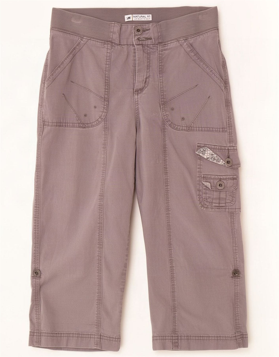 Lee Pantalones capri cargo para mujer US 8 Medium W30 L20 Gris Algodón