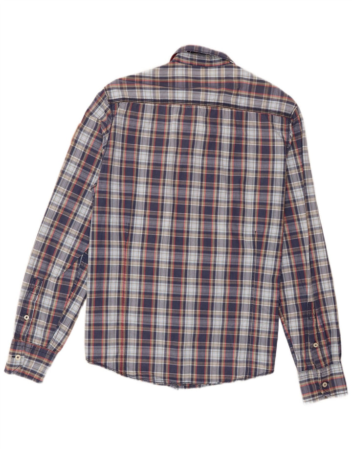 Camisa Napapijri Hombre Grande Azul Cuadros Algodón