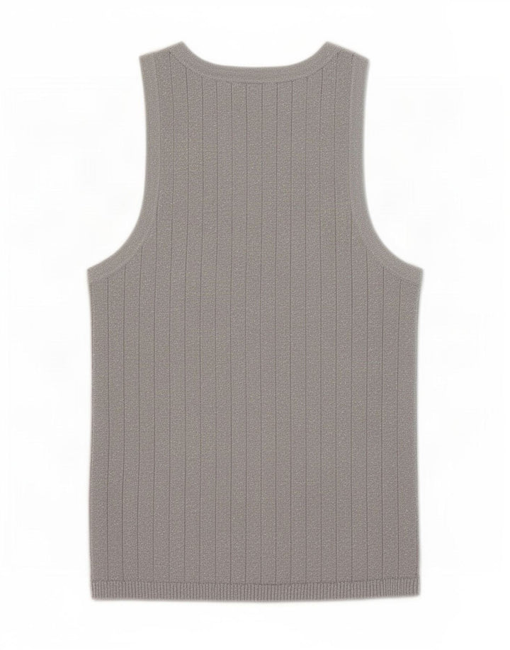 Zara Mujer Chaleco Tank Top UK 40 Gris Medio