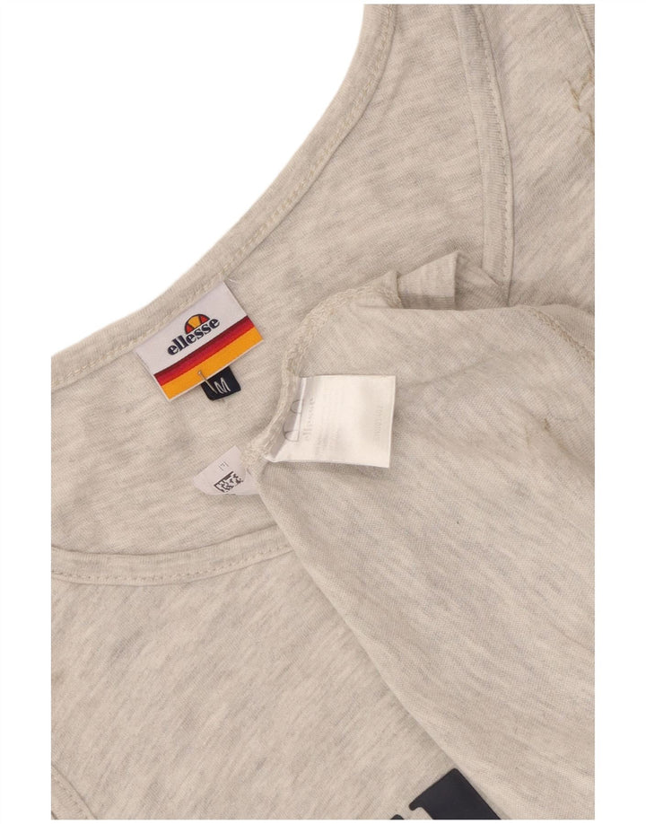 Ellesse Hombre Camiseta sin mangas estampada de algodón moteado en gris medio