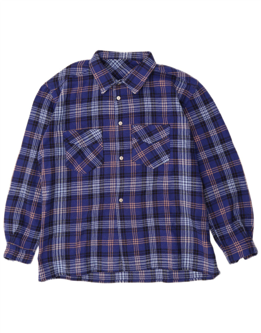Camisa de franela vintage para hombre XL Blue Check