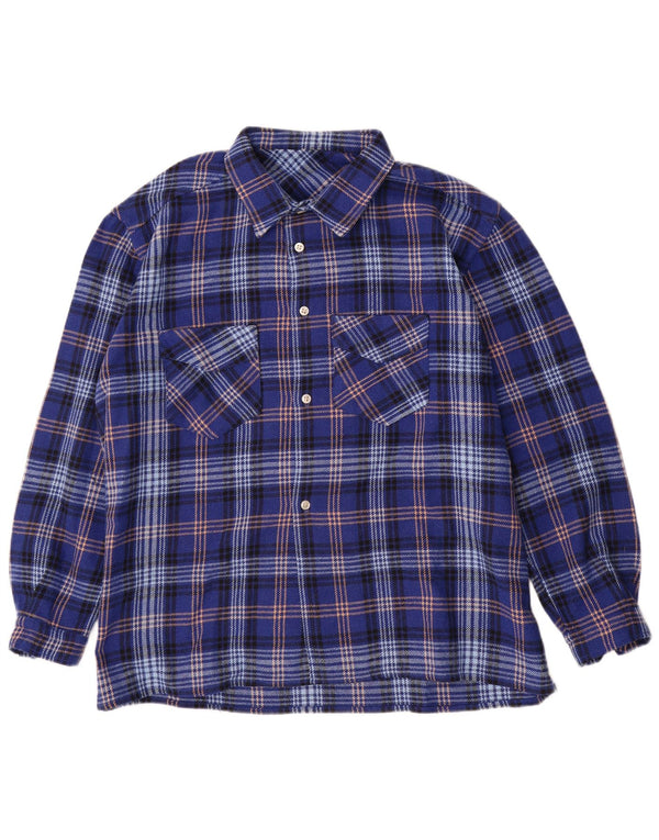 Camisa de franela vintage para hombre XL Blue Check