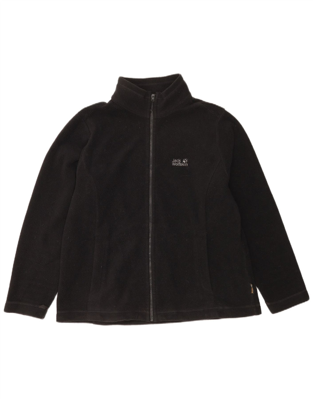 Jack Wolfskin Chaqueta polar con forro para hombre, talla 40, poliéster negro grande