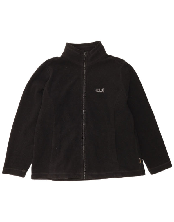 Jack Wolfskin Chaqueta polar con forro para hombre, talla 40, poliéster negro grande