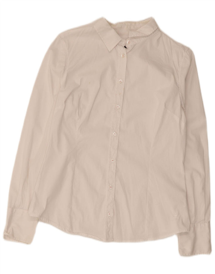 Camisa Mujer Trussardi Jeans IT 44 Mediano Blanco Algodón