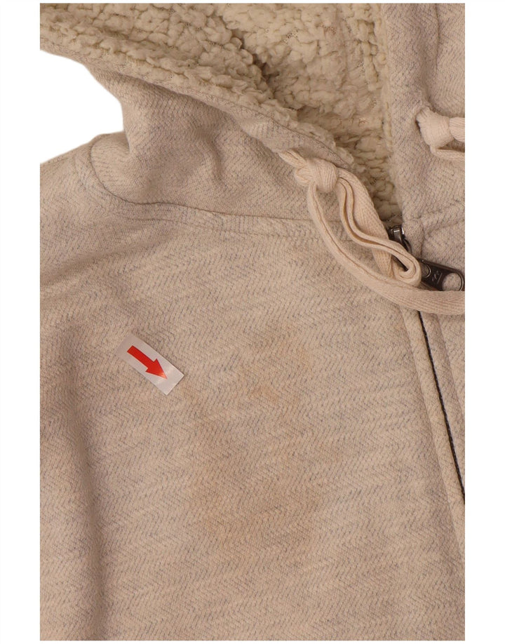 BILLABONG Suéter con capucha y cremallera para mujer UK 8 Small Grey Colourblock