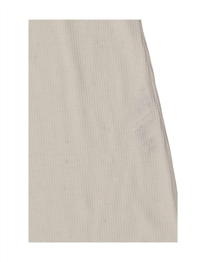 Zara Mujer Crop Halter Top UK 12 Medio Algodón Blanco