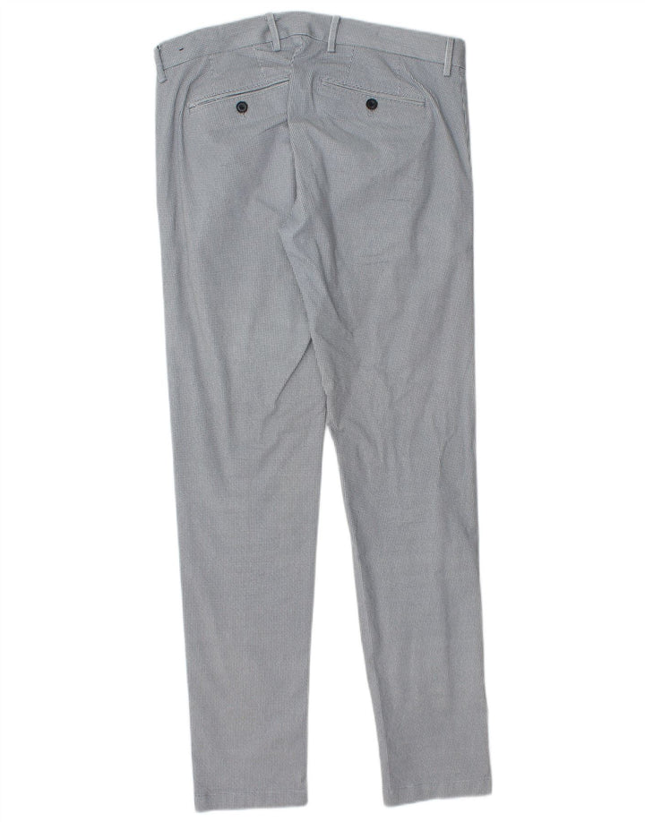 Gutteridge Pantalón de traje ajustado para hombre IT 46 Small W32 L32 Blue Houndstooth