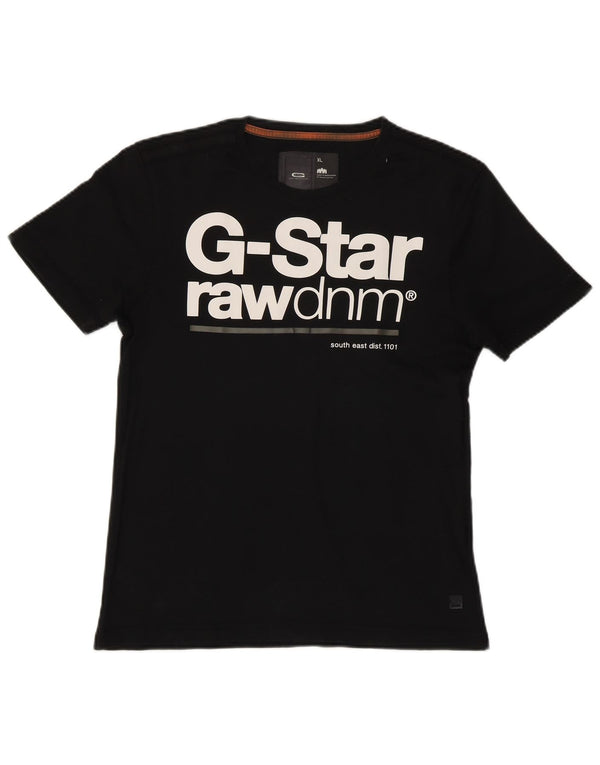 G-Star Mujer Camiseta Gráfica Top UK 40 XL Algodón Negro