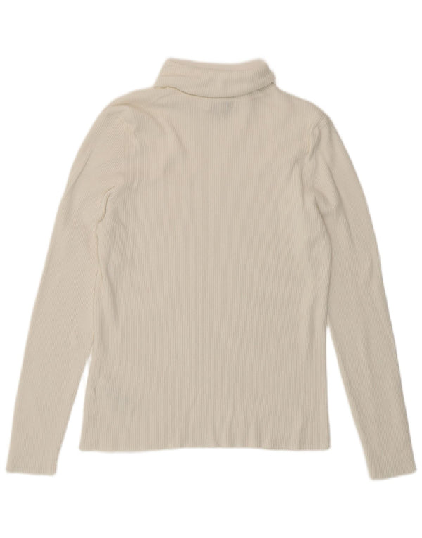 Marks & Spencer Top para mujer de manga larga UK 44 Viscosa blanca mediana