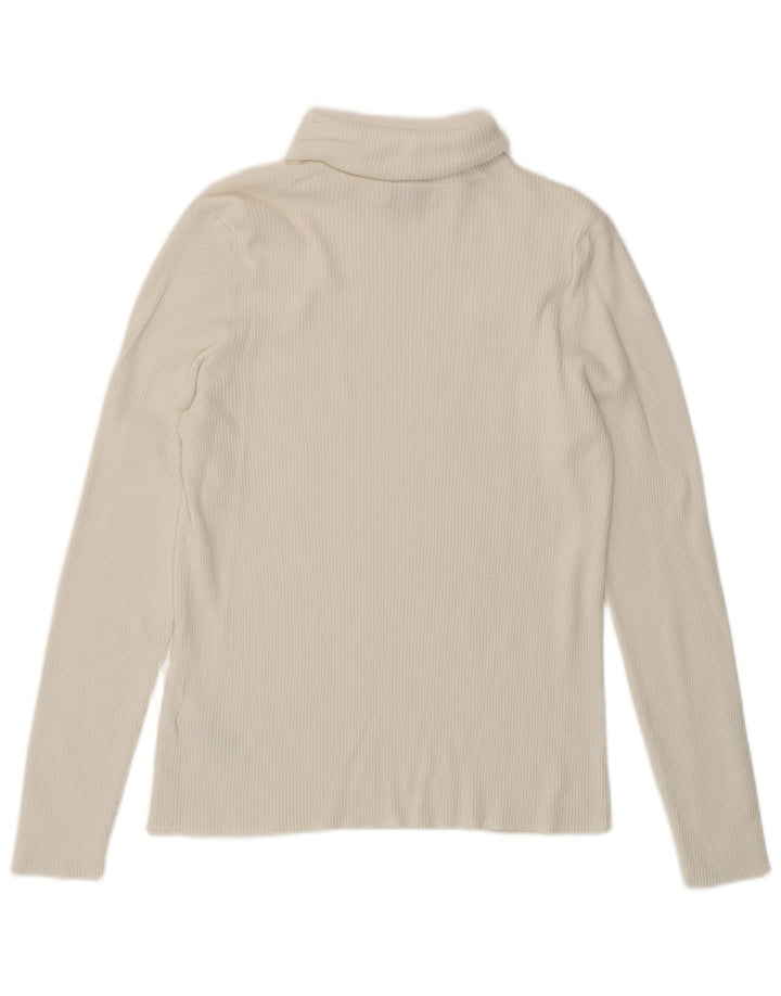 Marks & Spencer Top para mujer de manga larga UK 44 Viscosa blanca mediana