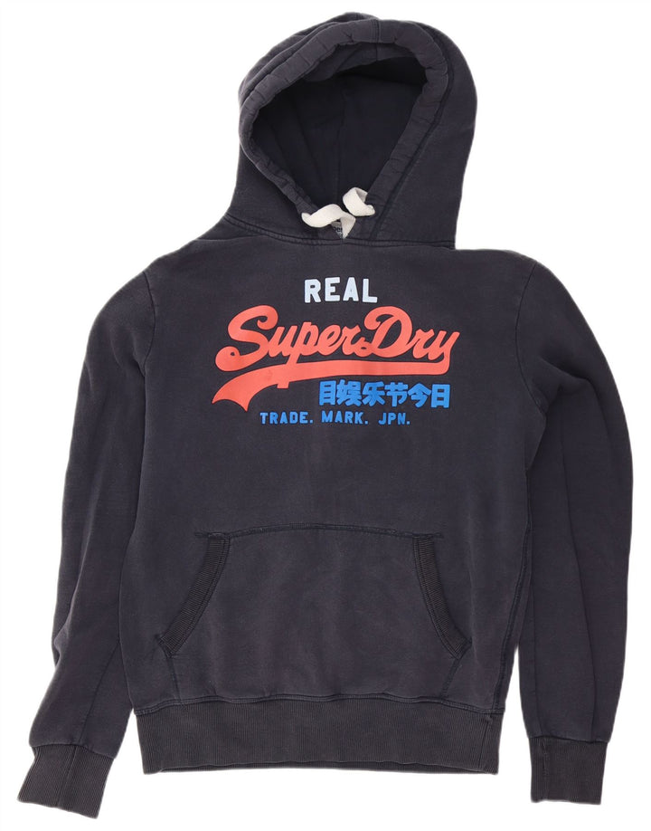 Superdry Hombre Sudadera Con Capucha Gráfica Jersey De Algodón Azul Marino Mediano