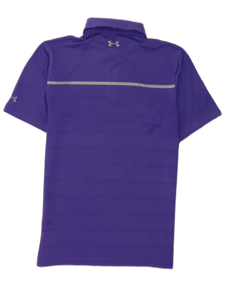 Under Armour Polo para hombre de poliéster a rayas moradas pequeñas
