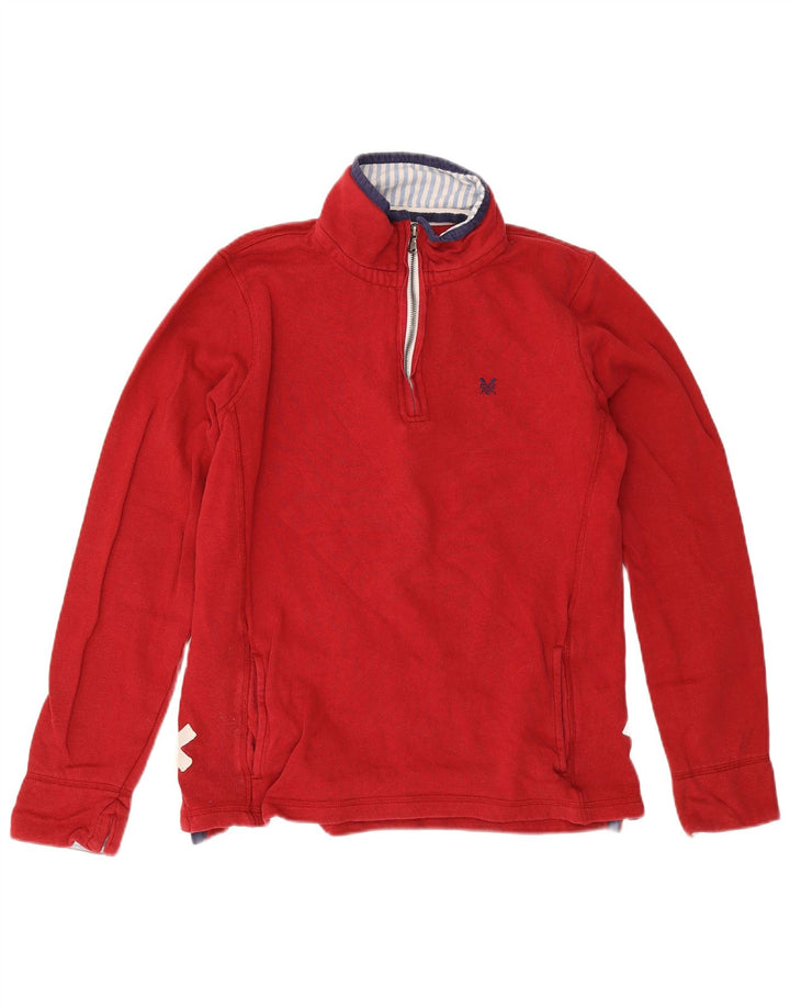 Crew Clothing Sudadera extragrande con cuello y cremallera para mujer, talla 40, talla M, color rojo