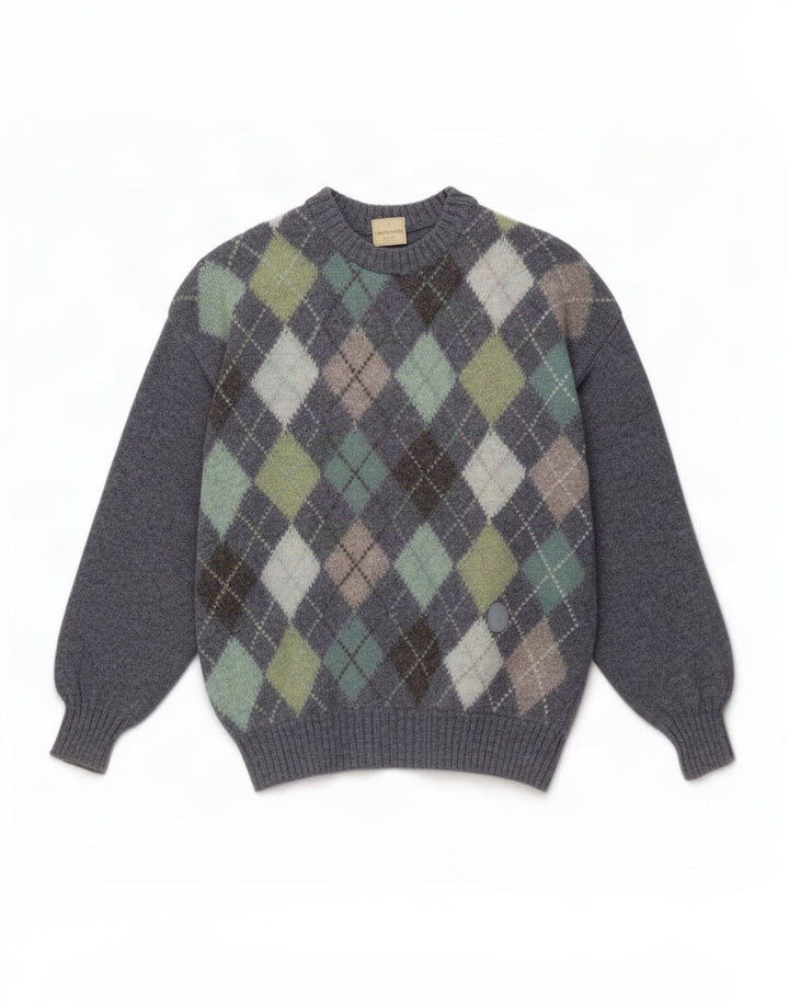 Jersey De Cuello Redondo Hombre Trussardi Azul Medio Argyle/Lana Diamante