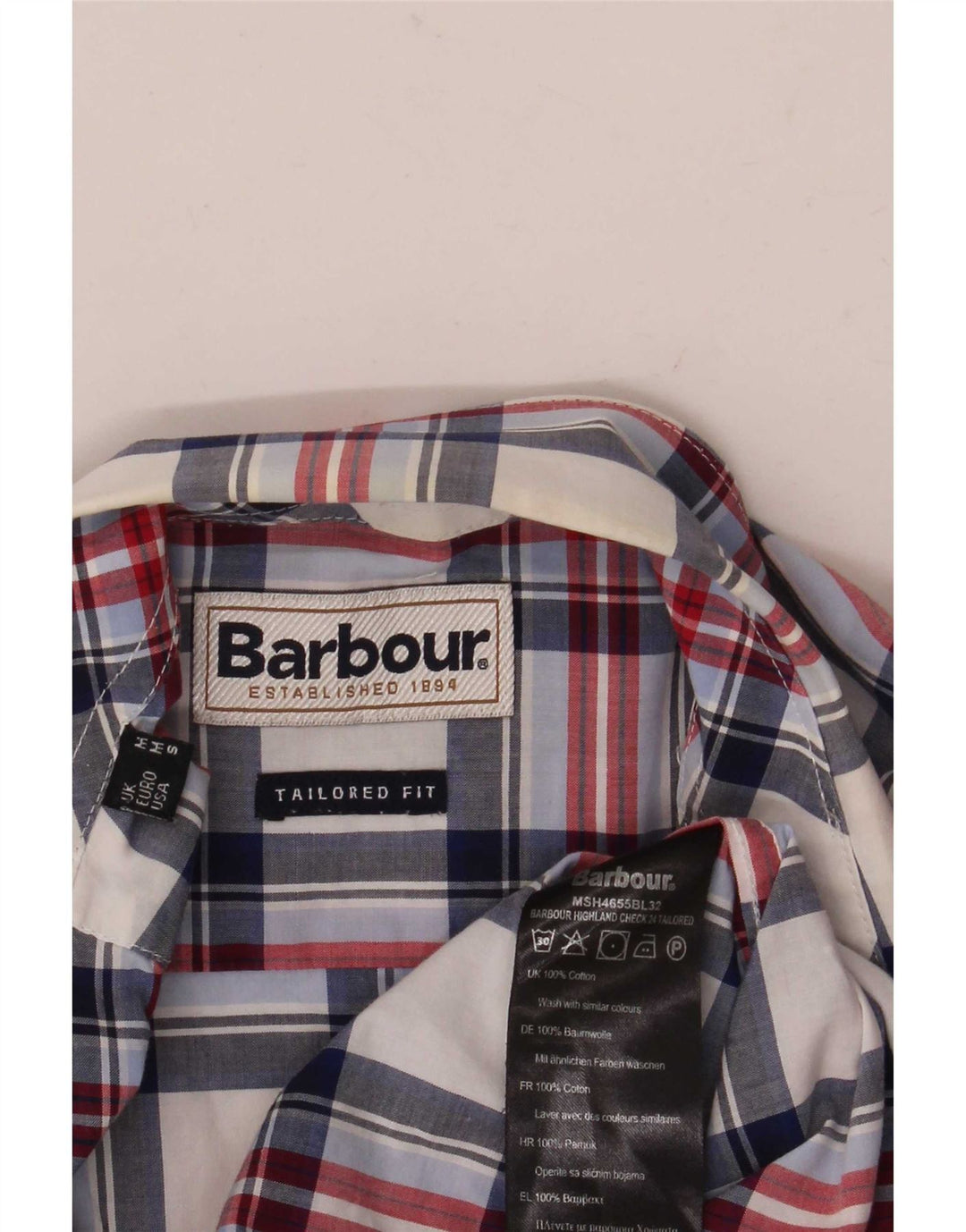Barbour Camisa Entallada De Algodón A Cuadros Multicolor Mediano Hombre
