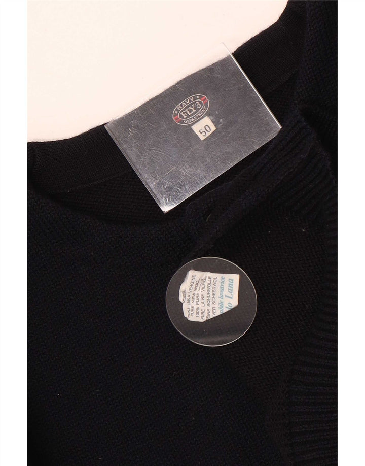 Jersey tipo jersey con cuello y botones para hombre Fly 3 IT 50 Medium Navy Blue Wool