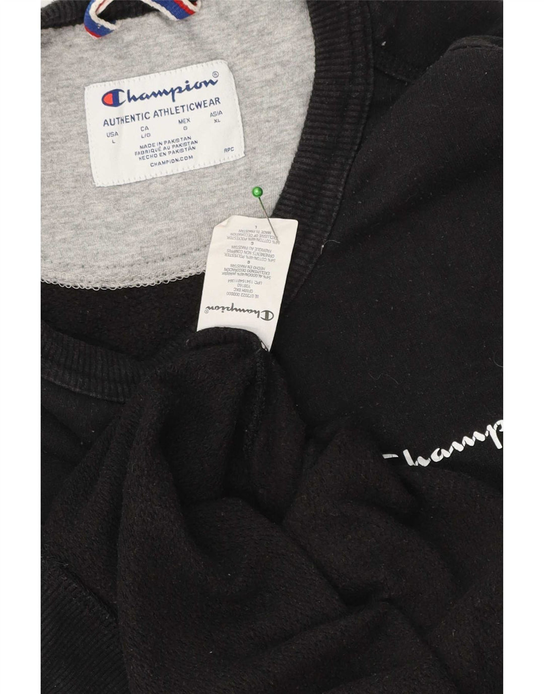 Champion Sudadera Jumper para hombre Large Black Cotton