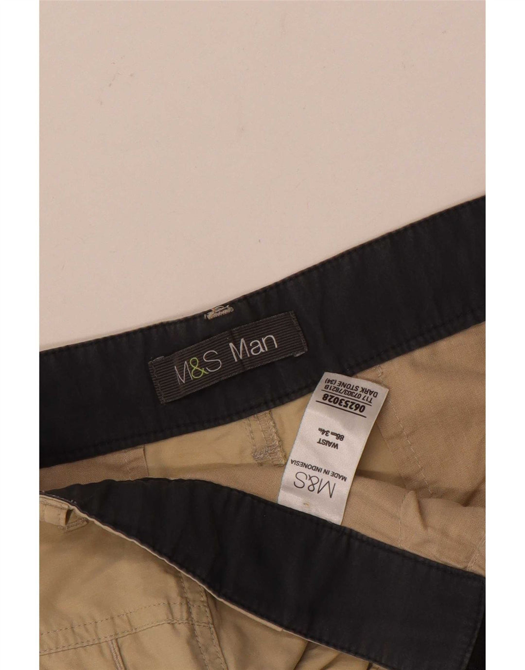 Marks & Spencer Pantalones cortos tipo cargo para hombre W34 Algodón beige grande