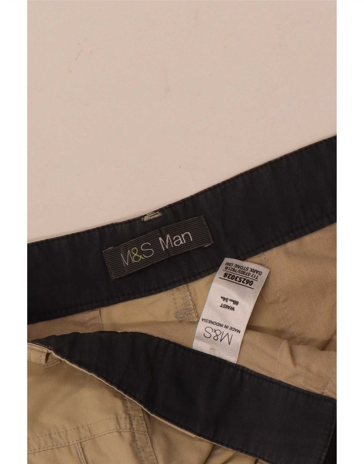 Marks & Spencer Pantalones cortos tipo cargo para hombre W34 Algodón beige grande