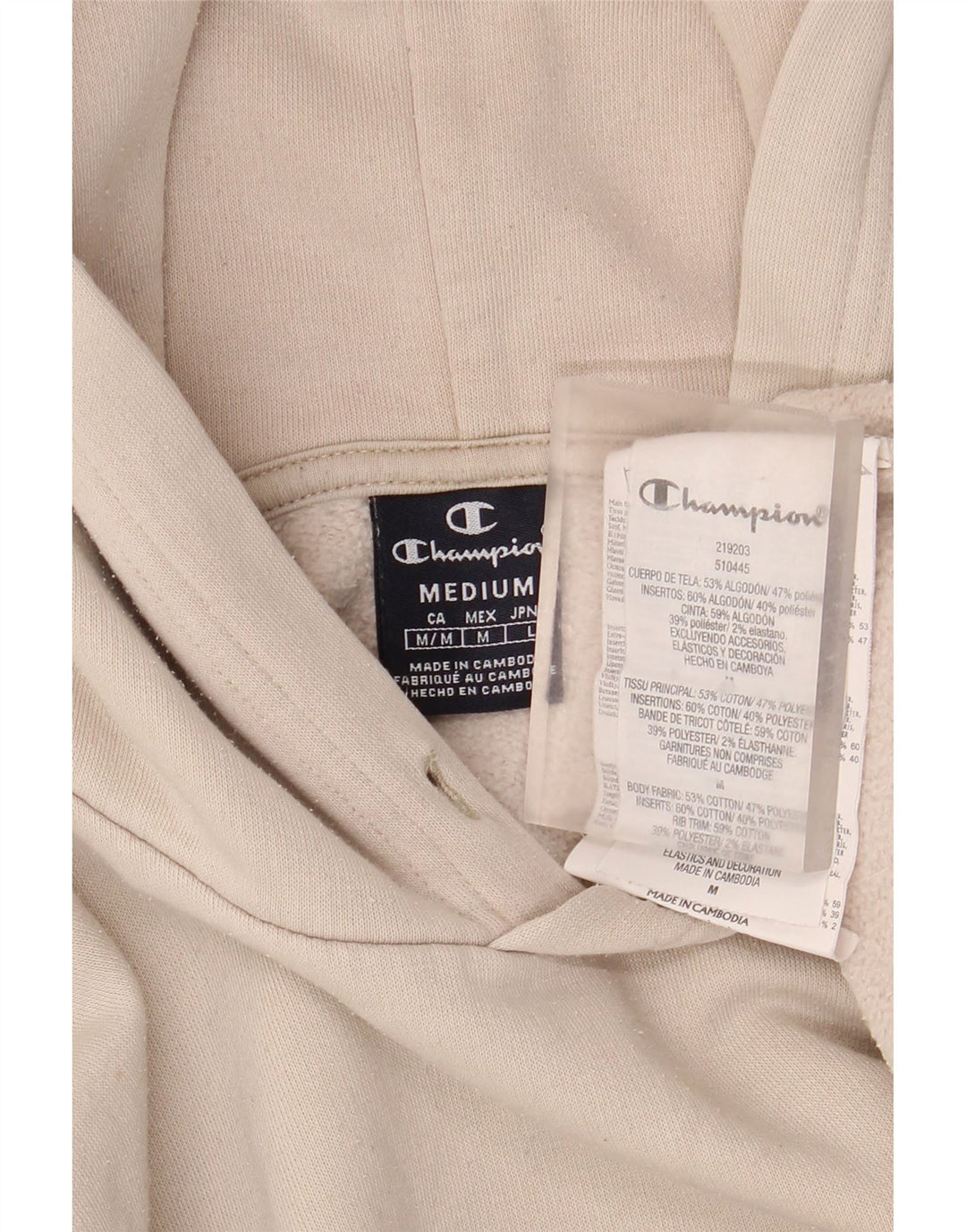 Champion Sudadera Con Capucha Gráfica De Algodón Beige Medio |