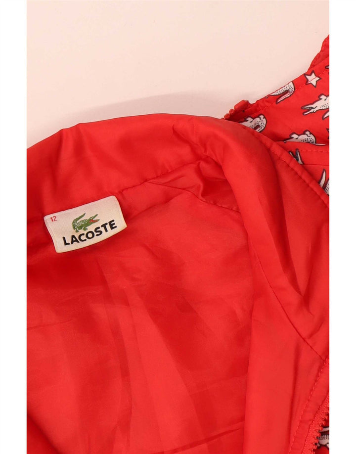 Chaqueta cortavientos con capucha y gráfico para niña Lacoste 11-12 años Poliéster rojo