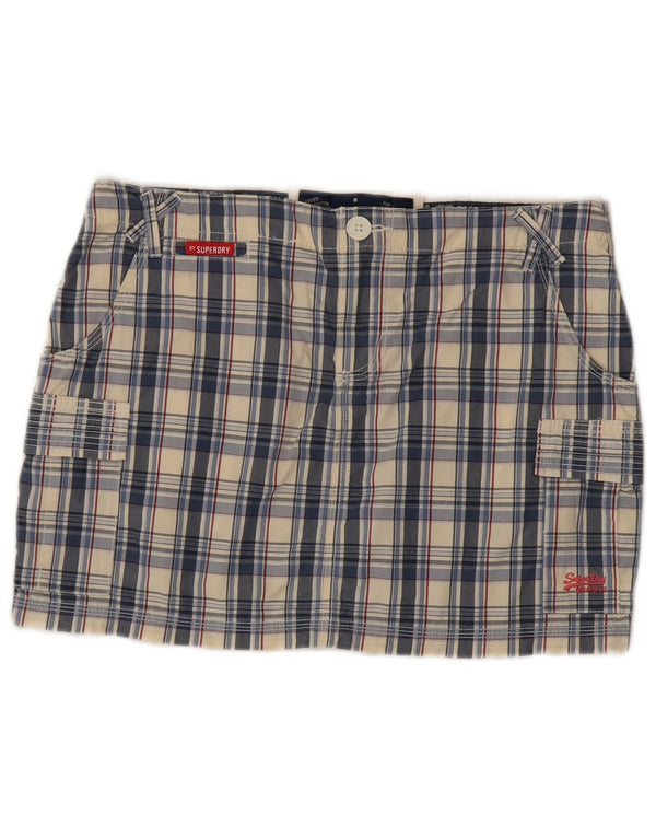 Superdry Mujer Falda Cargo Mediana W30 Algodón A Cuadros Multicolor