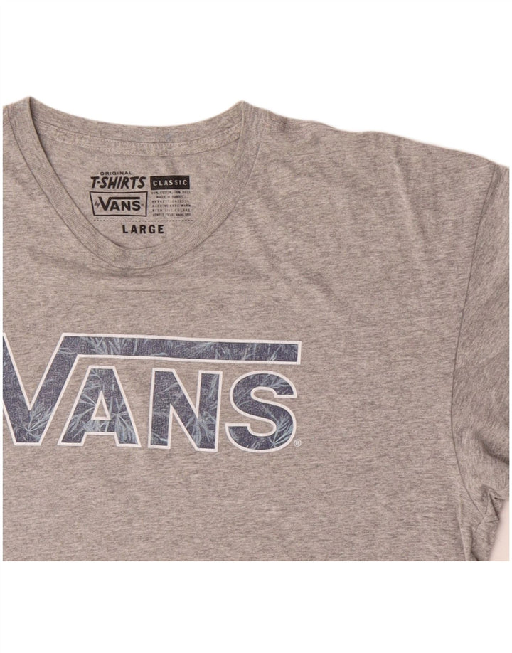 VANS Camiseta gráfica de ajuste clásico para hombre Top grande de algodón gris