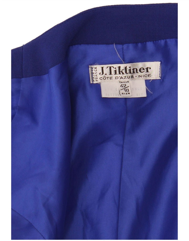 J.TIKTINER Chaqueta tipo blazer corta con 1 botón para mujer EU 42 Grande Azul marino