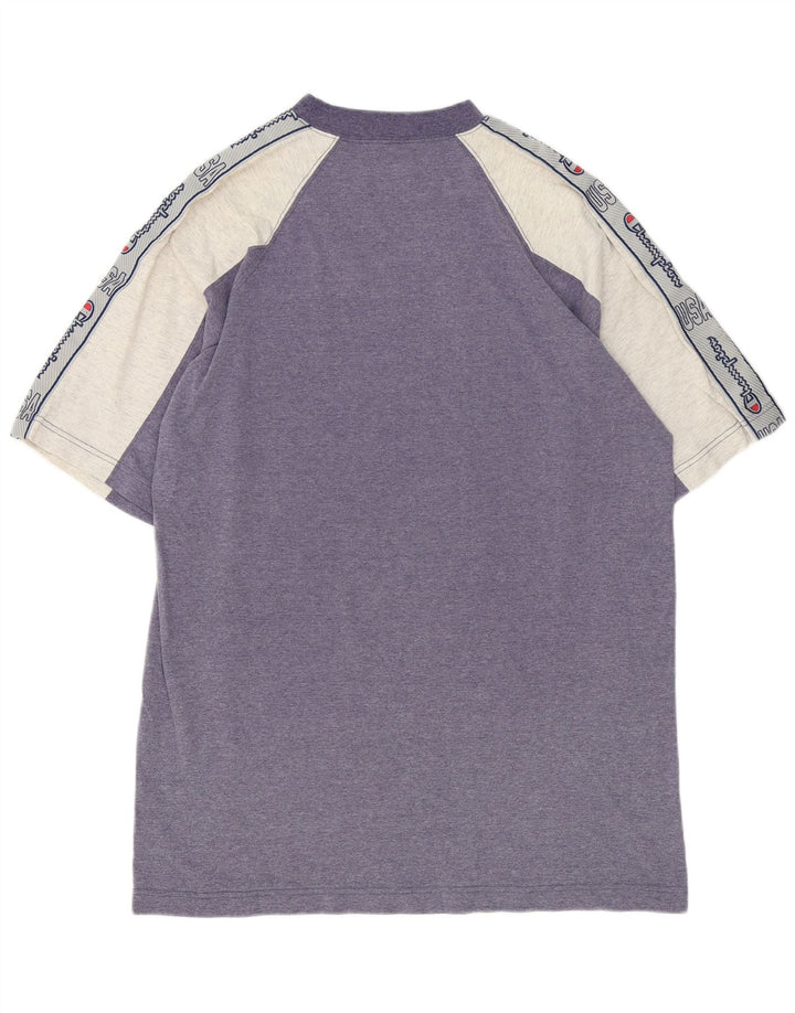 Champion Camiseta gráfica para hombre Top grande azul color block
