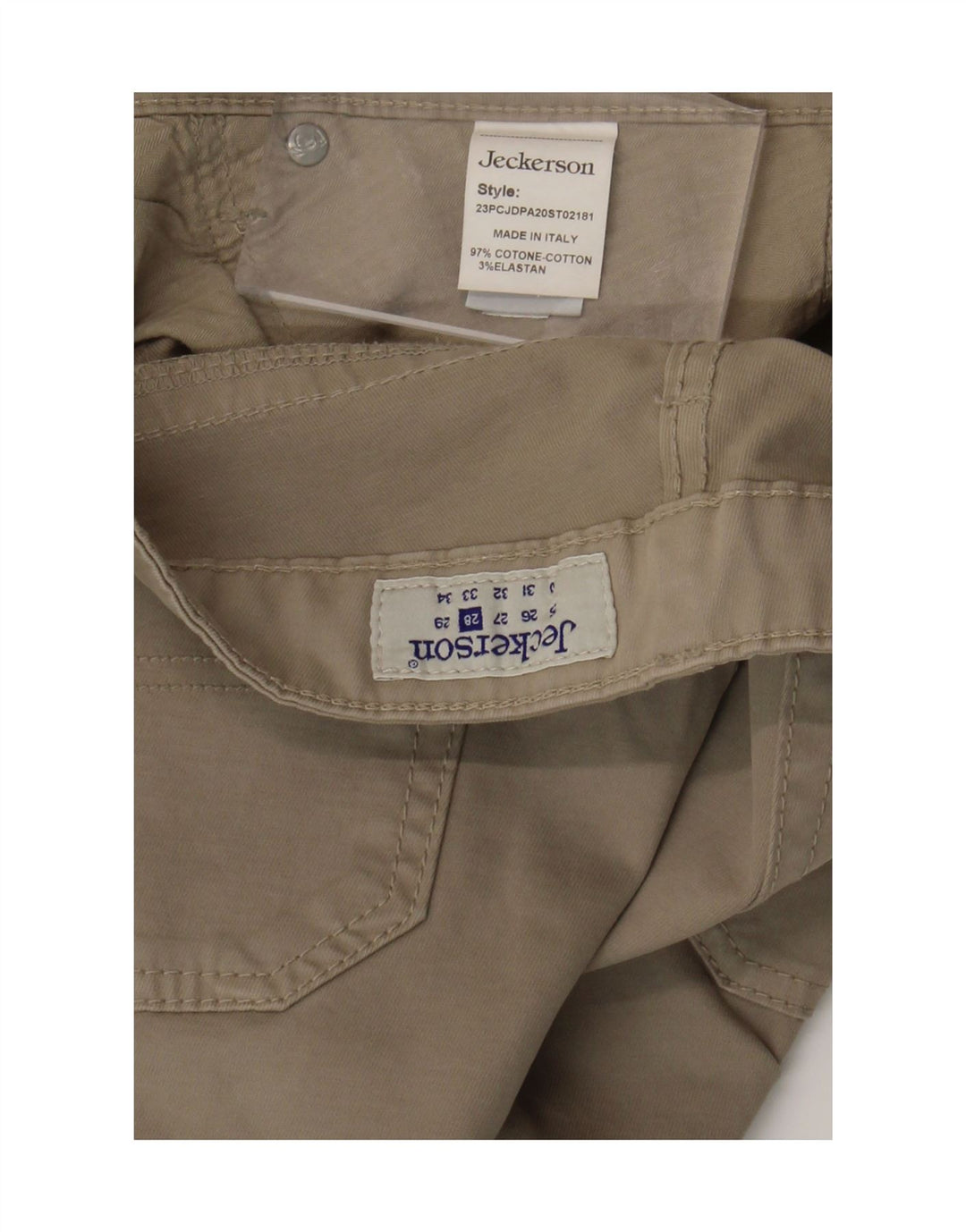 JECKERSON Pantalones cargo ajustados para mujer W28 L26 Algodón beige