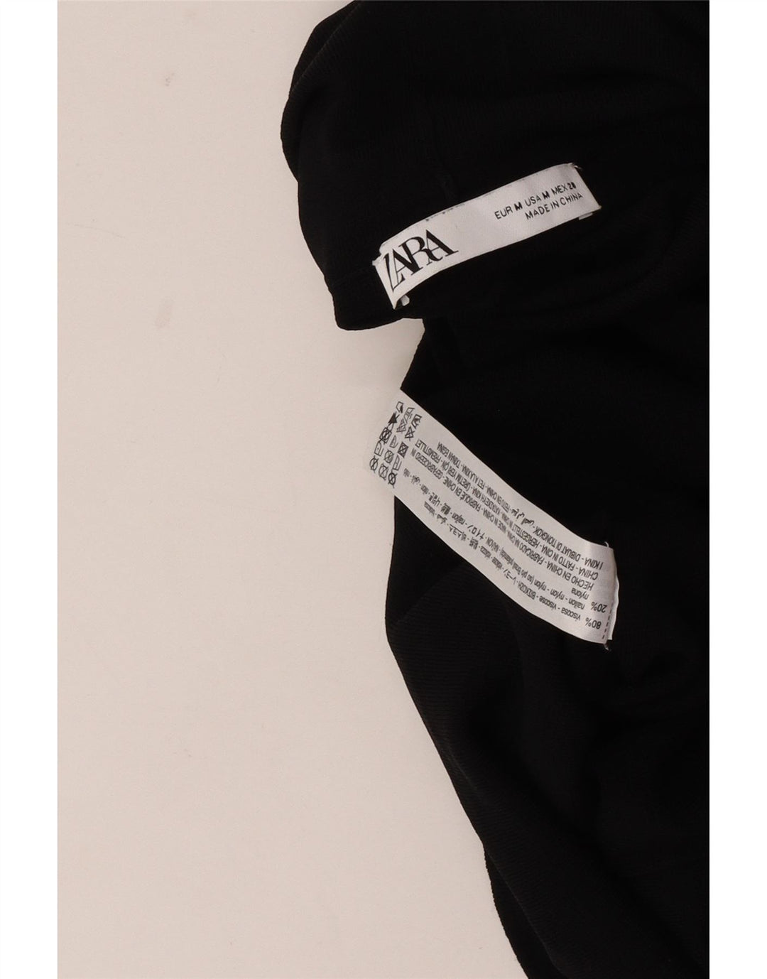 Zara Mujer Crop Vest Top UK 42 Medium Viscosa Negra