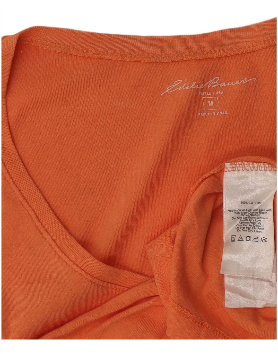 Eddie Bauer Top para mujer manga 3/4 UK 12 Algodón naranja mediano