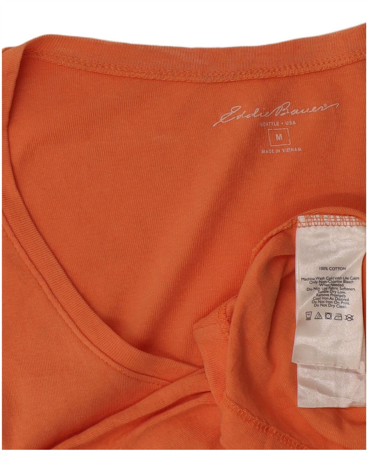 Eddie Bauer Top para mujer manga 3/4 UK 12 Algodón naranja mediano