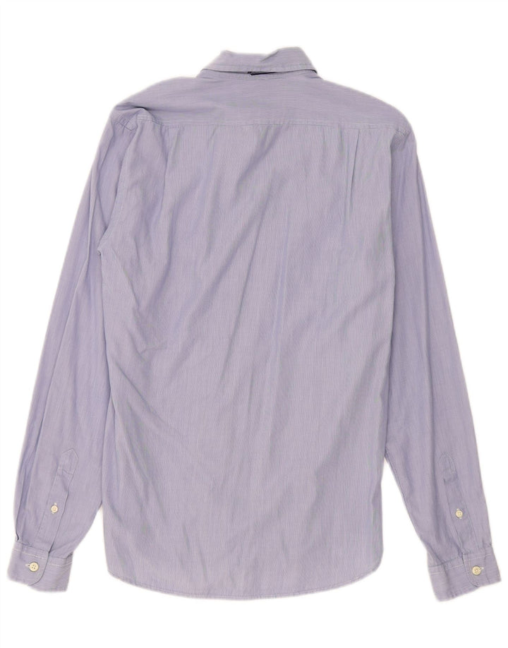 Camisa Woolrich Hombre Small Azul Rayas Algodón