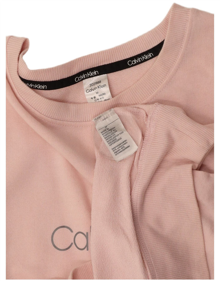 CALVIN KLEIN Sudadera gráfica para mujer Jersey UK 40 Algodón rosa medio