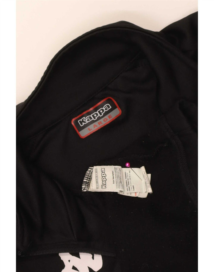 Kappa Hombre Zip Neck Sudadera Jumper Grande Poliéster Negro
