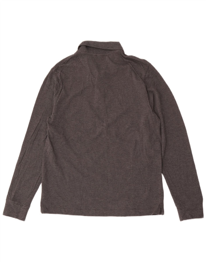 John Lewis Polo de manga larga para hombre de algodón gris medio