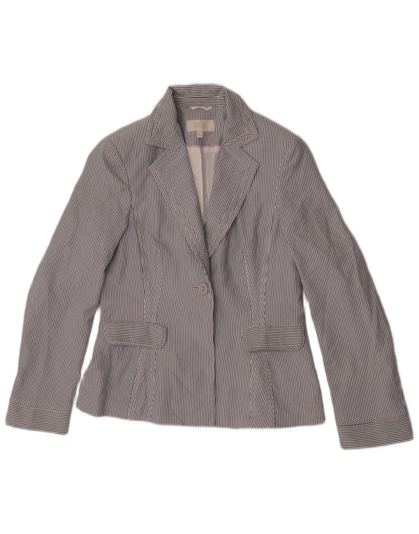 Marks & Spencer Chaqueta tipo blazer con 1 botón para mujer UK 10 Small Blue Pinstripe