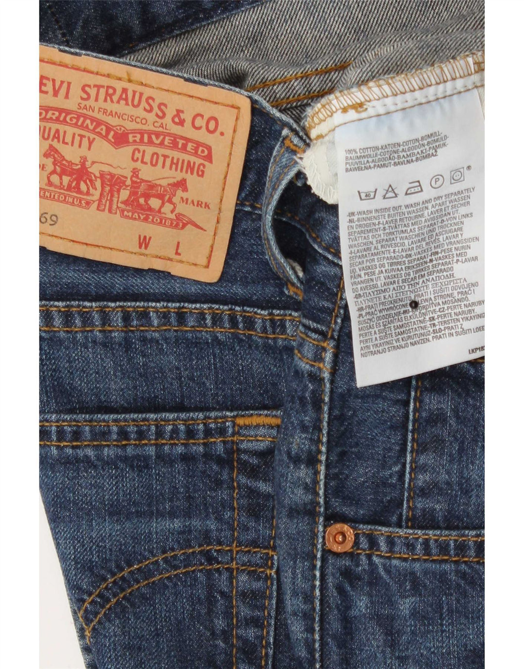 Falda Levi's Mujer 669 Denim W28 Algodón Azul Marino Mediano