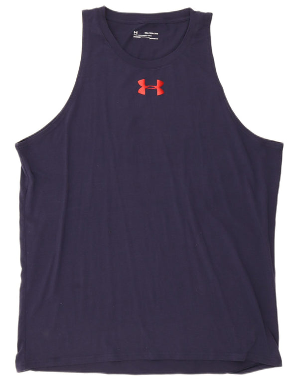 Under Armour Camiseta sin mangas con gráfico Heat Gear para hombre 3XL Azul marino