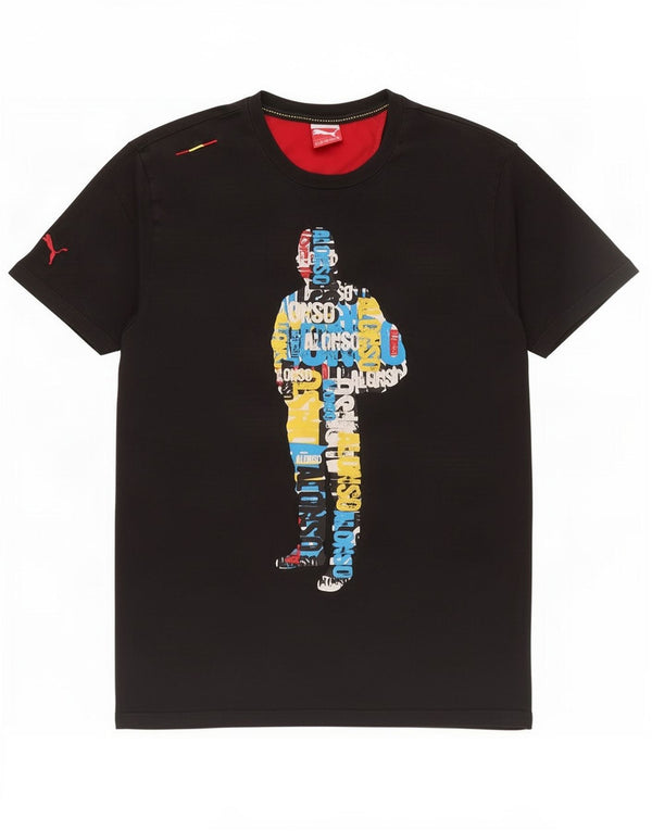Puma Mens Graphic T-Shirt Top 2XL Black Cotton