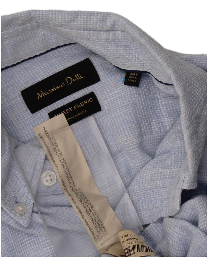 Camisa Massimo Dutti Hombre Large Azul Algodón