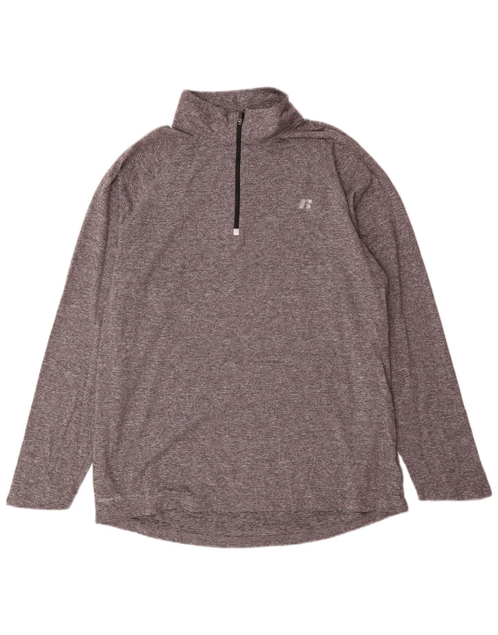 RUSSELL ATHLETIC Hombre Dri-Power Jersey Chándal Top UK 42/44 Grande Gris