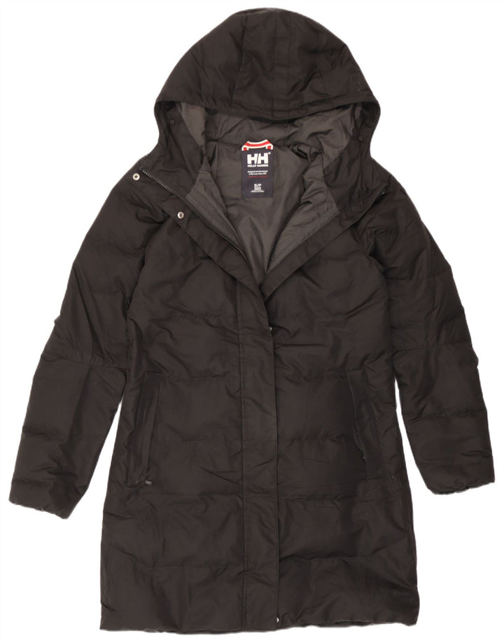 Helly Hansen Abrigo acolchado con capucha para mujer UK 10 Small Poliéster negro