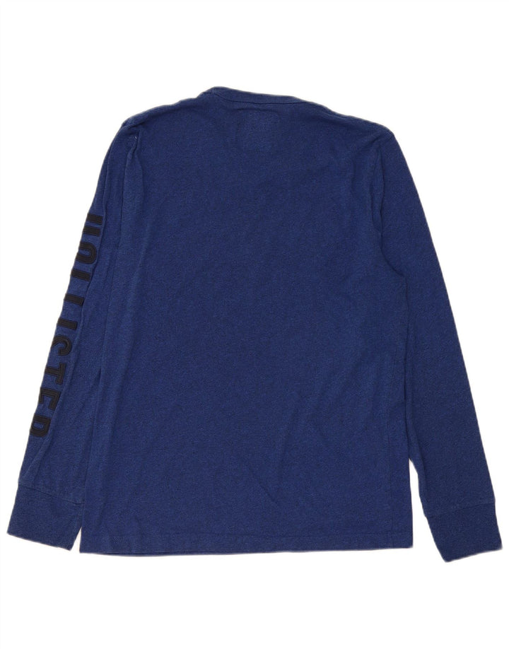 Hollister Hombre Graphic Top Manga Larga Medio Azul Marino Moteado