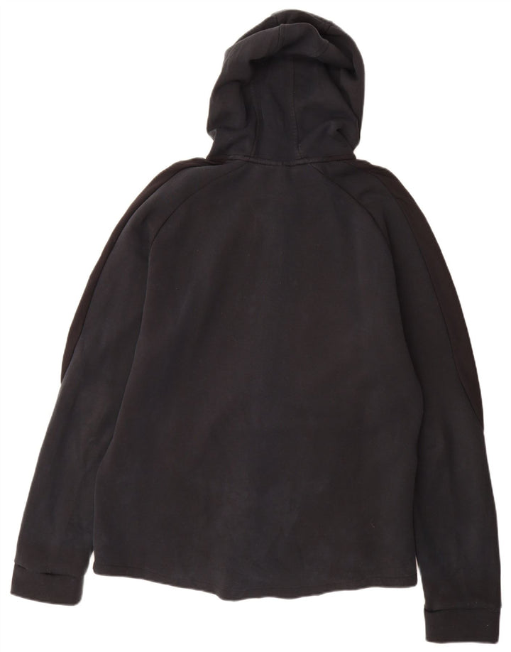 Puma Sudadera con capucha y cremallera para hombre, talla grande, algodón negro
