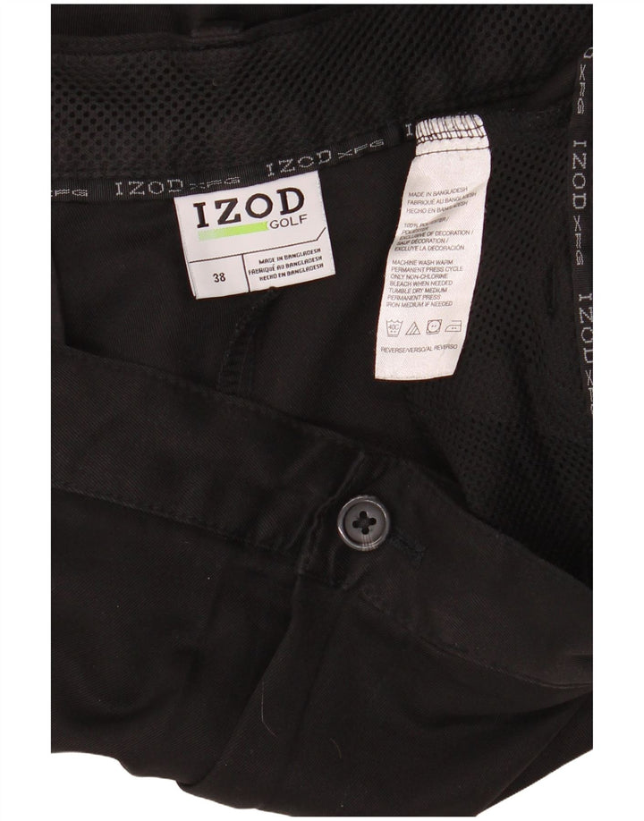Pantalones cortos chinos Izod para hombre W38 XL Poliéster negro