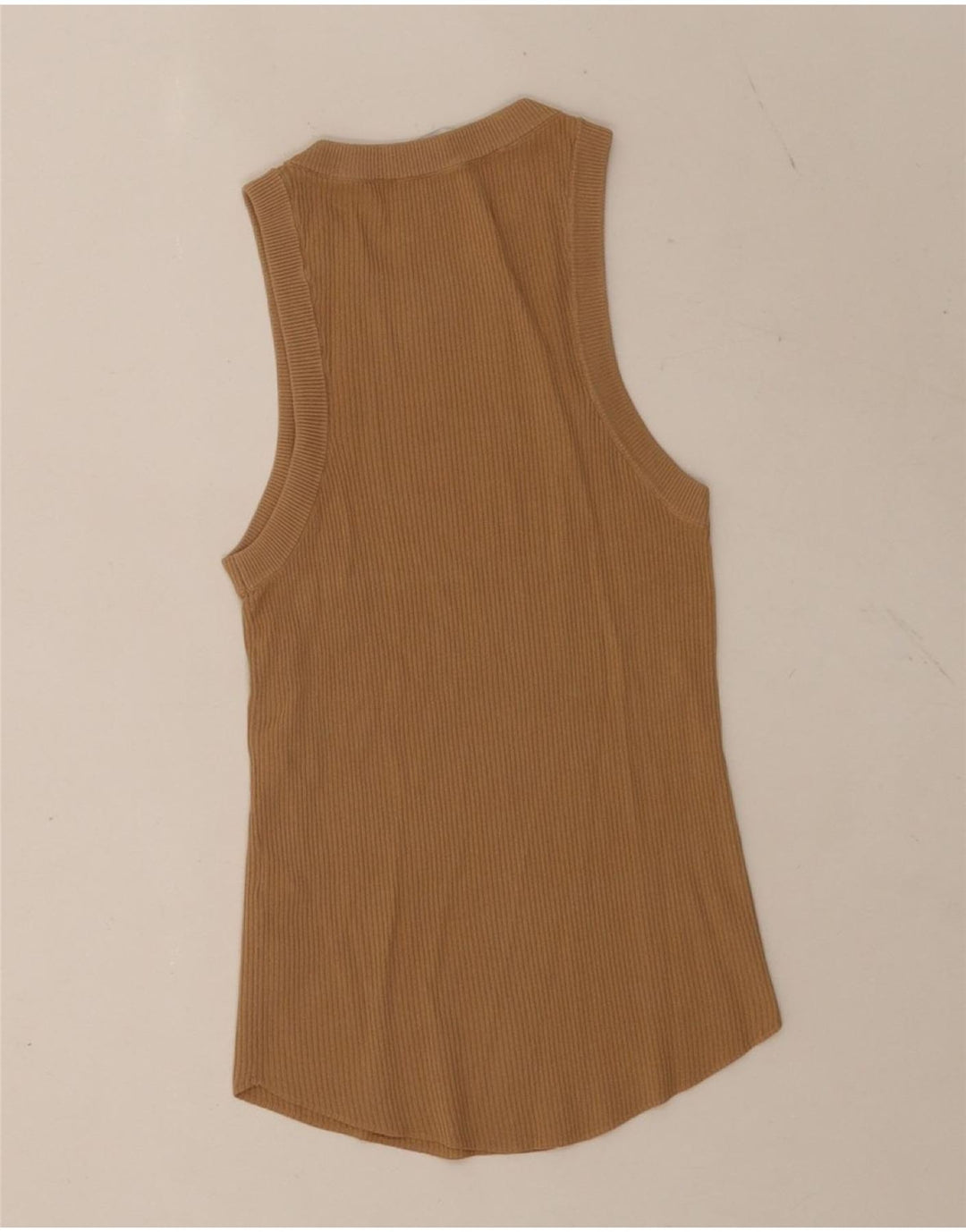 Zara Mujer Chaleco Top UK 42 Marrón Medio Poliéster